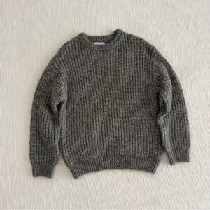 Boys Rib Knit Crew Sweater - Sage Green
